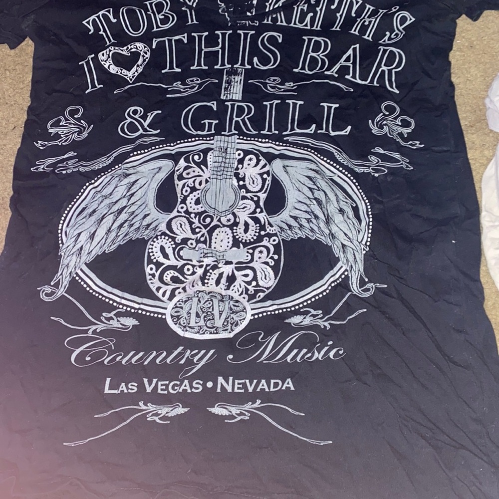 Toby Keith I Love This Bar & Grill Women Shirt Top Medium Black Country Music